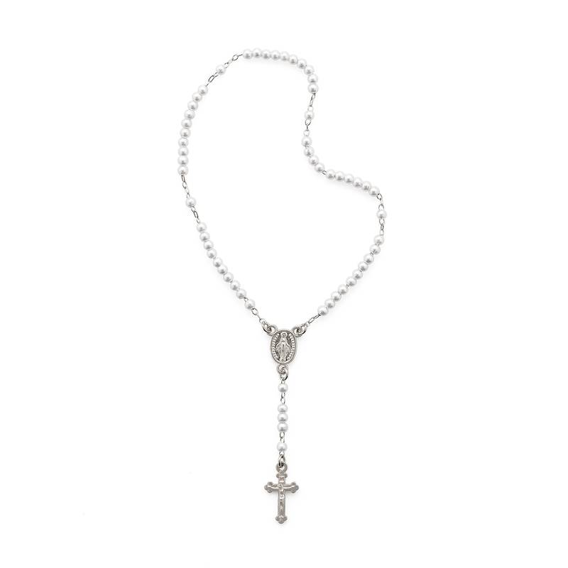 Lembranca Batizado Terco Perola 3mm Branco - Hesed