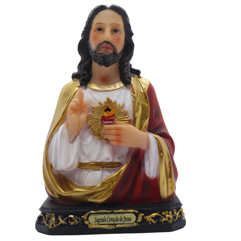 Imagem Busto Sagrado Coracao De Jesus 15cm - Hesed