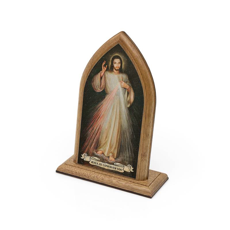 Capelinha Madeira C/Brilho Jesus Misericordioso - Hesed