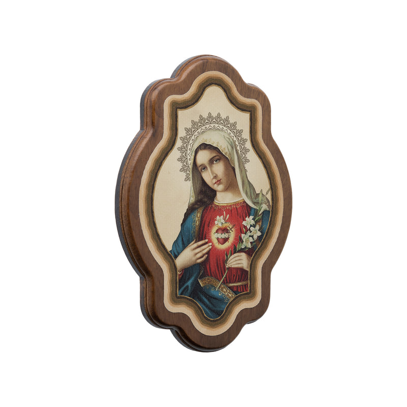 Adorno Madeira Duplo Sagrado Coracao De Jesus/Maria - Hesed