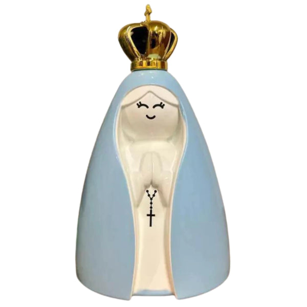 Nossa Senhora C/Coroa Laqueado Branco/Azul - Hesed