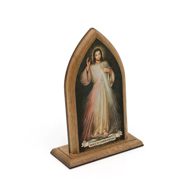 Capelinha Madeira C/Brilho Jesus Misericordioso - Hesed